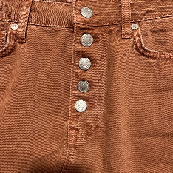 Free People Distressed Button-Up Mini Skirt Size 29 - Picture 8 of 9